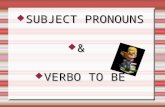 Personal Pronouns & Verb to be