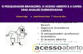O Pesquisador Brasileiro, o Acesso Aberto e a CAPES: uma análise durkheimiana