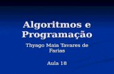 Algoritmos e programação - Aula 18
