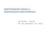 Participação Social e democracia participativa