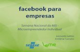 Facebook para empresas - Semana Nacional do MEI - Sebrae