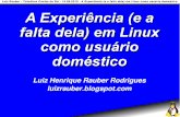 A Experiência (e a falta dela) em Linux como usuário doméstico - Luiz Henrique Rauber Rodrigues