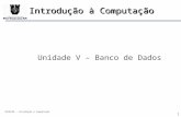 INF0198 – Introdução à Computação 1 Introdução à Computação Unidade V – Banco de Dados.