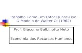 Trabalho Como Um Fator Quase-Fixo O Modelo de Walter Oi (1962) Prof. Giácomo Balbinotto Neto Economia dos Recursos Humanos.