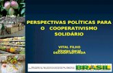 PERSPECTIVAS POLÍTICAS PARA O COOPERATIVISMO SOLIDÁRIO VITAL FILHO Diretor Geral DECOOP/SDT/MDA.