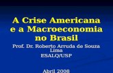 A Crise Americana e a Macroeconomia no Brasil Prof. Dr. Roberto Arruda de Souza Lima ESALQ/USP Abril 2008.