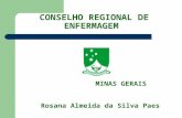 CONSELHO REGIONAL DE ENFERMAGEM MINAS GERAIS Rosana Almeida da Silva Paes.