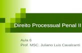 Direito Processual Penal II Aula 6 Prof. MSC. Juliano Luis Cavalcanti.
