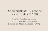 Seguimento de 12 anos de usuários de CRACK Prof. Dr. Ronaldo Laranjeira INPAD – Instituto Nacional de Políticas do Álcool e Drogas - CNPq.