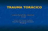 TRAUMA TORÁCICO José Maurício Santos Cruz Serviço de Cirurgia Torácica Hospital Regional de Presidente Prudente.