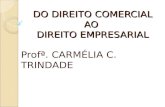 DO DIREITO COMERCIAL AO DIREITO EMPRESARIAL Profª. CARMÉLIA C. TRINDADE.