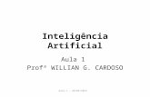 Aula 1 – 28/02/2013 Inteligência Artificial Aula 1 Profª WILLIAN G. CARDOSO.