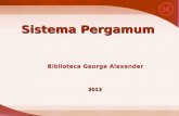 Sistema Pergamum 20132013 Biblioteca George Alexander.