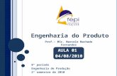 Engenharia do Produto 8º período Engenharia de Produção 2º semestre de 2010 1 Prof.: MSc. Marcelo Machado Fernandes AULA 01 04/08/2010.