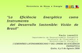Paulo Leonelli Departamento de Desenvolvimento Energético Secretaria de Planejamento e Desenvolvimento Energético La Eficiência Energética como Instrumento.