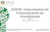 Por Diogo Gomes de Araújo 21 de fevereiro de 2013 Reguengos de Monsaraz SOFID: Instrumentos de Financiamento ao Investimento Oportunidades de Negócio nos.