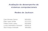 Avaliação de desempenho de sistemas computacionais Redes de Jackson Caio Moraes Zanon 5654301 Éder Issao Ishibe 5727372 Felipe Feola Lopez 5653999 Lucas.