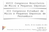 ALAMPYME-BR Associação Latino Americana de Micro, Pequena e Média Empresa – Capítulo Brasil Recife, 03 de novembro de 2011 XVIII Congresso Brasileiro de.