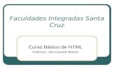 Faculdades Integradas Santa Cruz Curso Básico de HTML Professor: Julio Eduardo Martins.