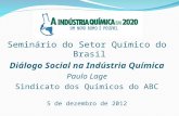 Seminário do Setor Químico do Brasil Diálogo Social na Indústria Química Paulo Lage Sindicato dos Químicos do ABC 5 de dezembro de 2012.
