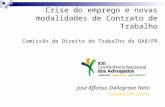 Crise do emprego e novas modalidades de Contrato de Trabalho Comissão de Direito do Trabalho da OAB/PR José Affonso Dallegrave Neto Curitiba 23/11/2011.
