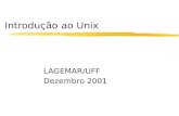 Introdução ao Unix LAGEMAR/UFF Dezembro 2001. Conteúdo zIntrodução zArquivos e diretórios zManipulação de arquivos zOperações em arquivos zProteção, atalhos.