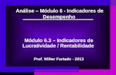 Análise – Módulo 6 - Indicadores de Desempenho Módulo 6.3 – Indicadores de Lucratividade / Rentabilidade Prof. Wilter Furtado - 2013.
