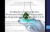 Avaliação e Aplicação dos Processos Oxidativos Avançados na Degradação do Herbicida 2,4-D Acadêmica: Mariele Fioreze Orientadora: Prof.ª Dr.ª Eliane Pereira.