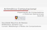 Aritmética Computacional Organização de Computadores e Sistemas Operacionais Aula 02 Faculdade Maurício de Nassau Professora: Viviane Lucy Cursos: WebDesign.