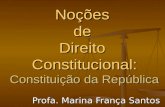 Noções de Direito Constitucional: Constituição da República Profa. Marina França Santos.