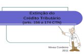 Extinção do Crédito Tributário (arts. 156 a 174 CTN) Nívea Cordeiro 2011.
