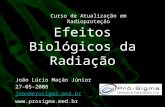 Efeitos Biológicos da Radiação João Lúcio Mação Júnior 27-05-2008 joao@prosigma.med.br  Curso de Atualização em Radioproteção.