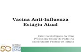 Vacina Anti-Influenza Estágio Atual Cristina Rodrigues da Cruz Professora Titular de Pediatria Universidade Federal do Paraná