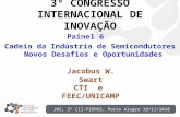 3º CONGRESSO INTERNACIONAL DE INOVAÇÃO JWS, 3ª CII-FIERGS, Porto Alegre 18/11/2010 Painel 6 Cadeia da Indústria de Semicondutores Novos Desafios e Oportunidades.