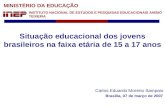 Situação educacional dos jovens brasileiros na faixa etária de 15 a 17 anos Brasília, 07 de março de 2007 Carlos Eduardo Moreno Sampaio INSTITUTO NACIONAL.