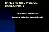 1 Fontes de DIP - Tratados Internacionais Faculdade Belas Artes Curso de Relações Internacionais.
