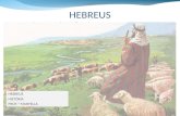 HEBREUS HISTÓRIA PROF.ª MARYELLA HEBREUS. Atual ISRAEL ou PALESTINA; Agricultores e pastores (Rio Jordão); Principal fonte de estudo: Bíblia (Antigo Testamento);