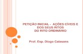 PETIÇÃO INICIAL - AÇÕES CÍVEIS E DOS SEUS RITOS DO RITO ORDINÁRIO Prof. Esp. Diogo Calasans.