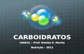 CARBOIDRATOS UNISUL – Prof. Denise E. Moritz Nutrição - 2011.