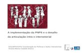 S/SUBPAV/SPS/ Coordenação de Políticas e Ações Intersetoriais Viviane Manso Castello Branco A implementação da PNPS e o desafio da articulação intra e.