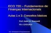 ECO - 720 Fundamentos de Finanças Internacionais 1 ECO 720 – Fundamentos de Finanças Internacionais Aulas 1 e 2. Conceitos básicos Prof. André M. Biancareli.