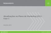 Atualizações no Plano de Marketing 2011: Fase 1 Setembro 2011 TREINAMENTO.