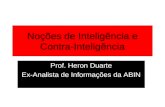 Noções de Inteligência e Contra-Inteligência Prof. Heron Duarte Ex-Analista de Informações da ABIN.