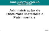 1 Administração de Recursos Materiais e Patrimoniais PROFº HELTON COELHO Faculdade UNIESP.