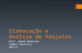 Elaboração e Análise de Projetos Prof. André Medeiros Campus Paulista 2011/2.