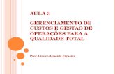 AULA 3 GERENCIAMENTO DE CUSTOS E GESTÃO DE OPERAÇÕES PARA A QUALIDADE TOTAL Prof. Glauce Almeida Figueira.