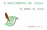 O NASCIMENTO DE JESUS OS NOMES DE JESUS ISAÍAS 9:1-7 1.