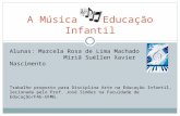A Música na Educação Infantil Alunas: Marcela Rosa de Lima Machado Miriã Suéllen Xavier Nascimento Trabalho proposto para Disciplina Arte na Educação Infantil,