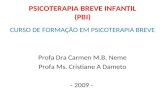 PSICOTERAPIA BREVE INFANTIL (PBI) CURSO DE FORMAÇÃO EM PSICOTERAPIA BREVE Profa Dra Carmen M.B. Neme Profa Ms. Cristiane A Dameto - 2009 -