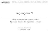 1 Linguagem C Linguagem de Programação VI Tipos de Dados Compostos - structs Joseane Alves Freire 2º Semestre 2009 CST EM ANÁLISE E DESENVOLVIMENTO DE.